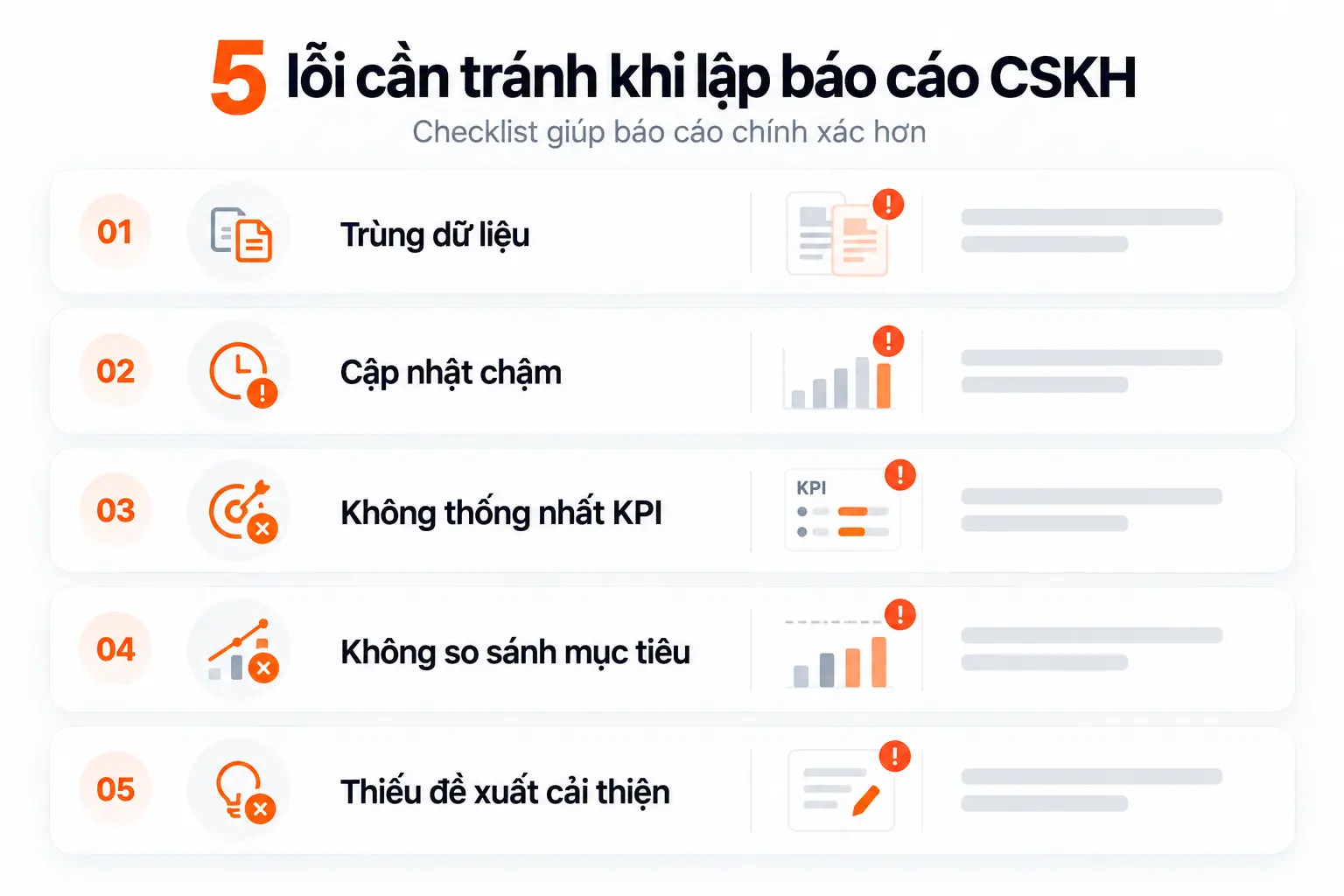 Những lưu ý khi lập biểu mẫu báo cáo chăm sóc khách hàng