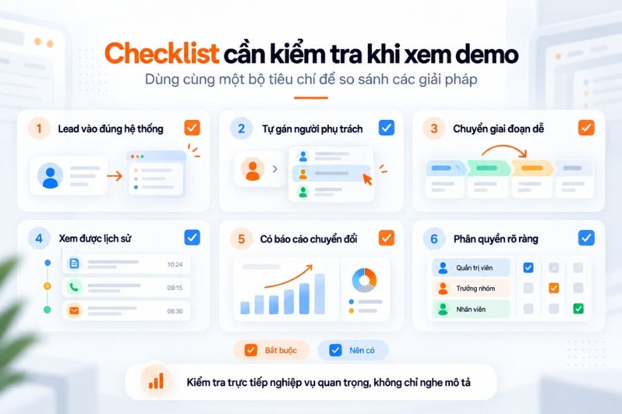 Checklist dùng trực tiếp khi xem demo phần mềm