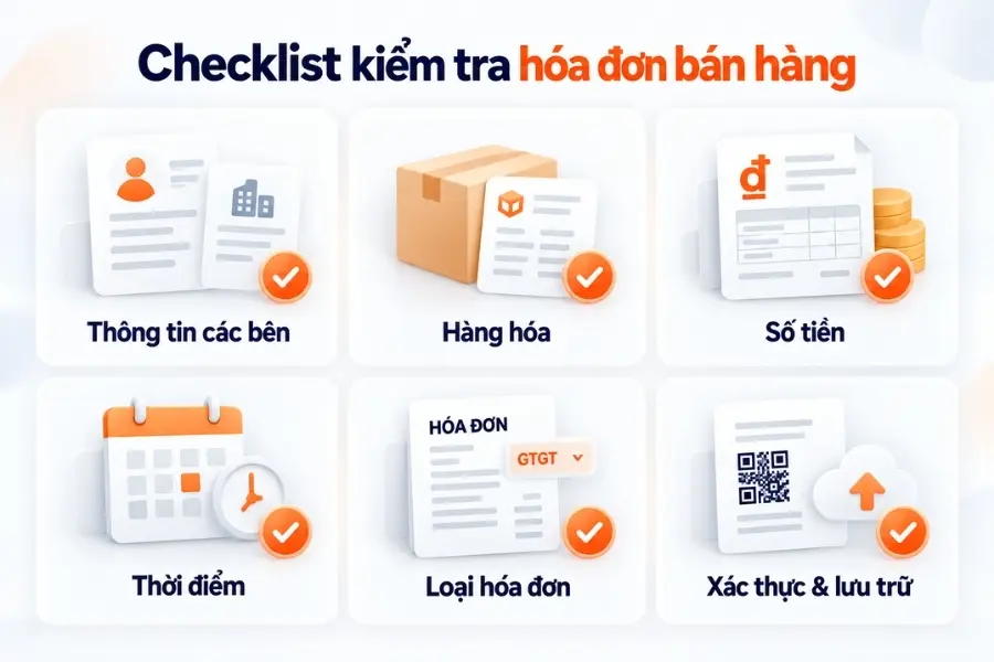 Checklist kiểm tra hóa đơn bán hàng