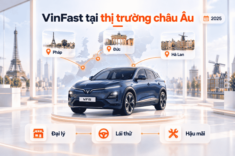 Hoạt động phân phối và dịch vụ VinFast tại các thị trường châu Âu.