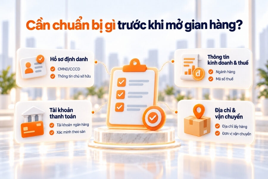 Những thông tin cần chuẩn bị trước khi đăng ký bán hàng trên sàn thương mại điện tử