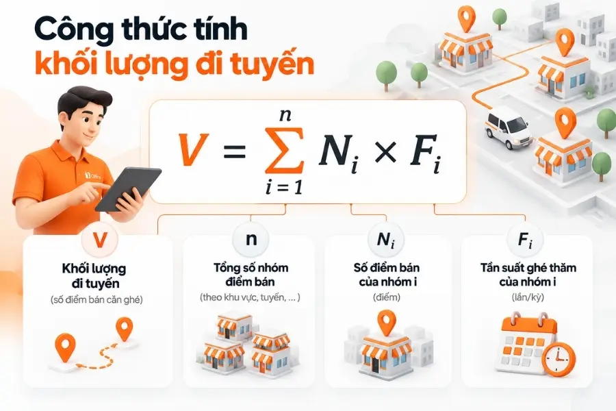công thức tính khối lượng đi tuyến