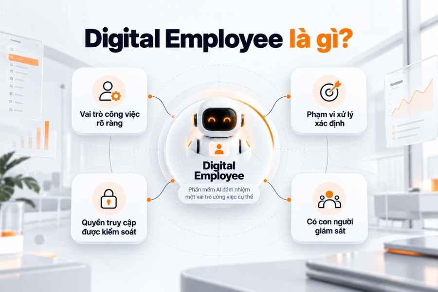 Tổng quan cấu trúc một Digital Employee trong doanh nghiệp