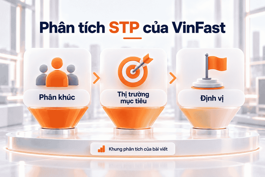 Mô hình STP giúp phân tích phân khúc, thị trường mục tiêu và định vị VinFast.
