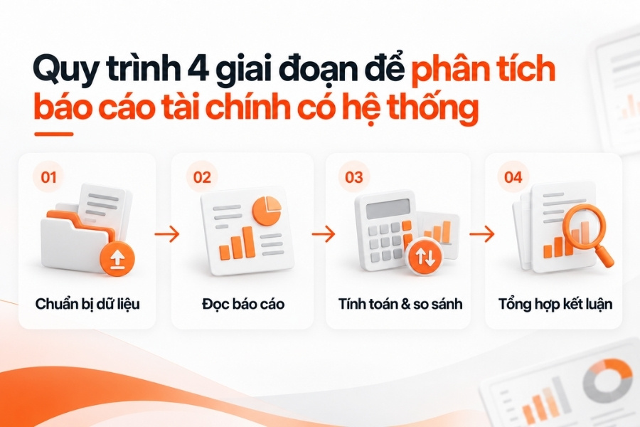 Quy trình 4 giai đoạn để phân tích báo cáo tài chính có hệ thống