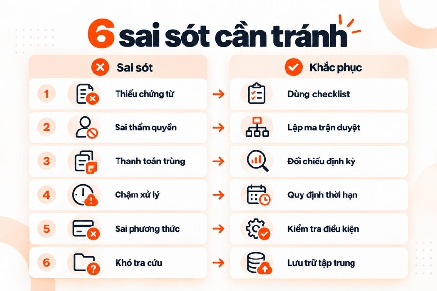 6 sai sót cần tránh
