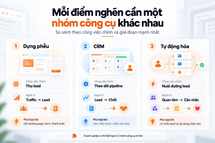 Ma trận giúp chọn nhóm phần mềm theo nhu cầu thực tế