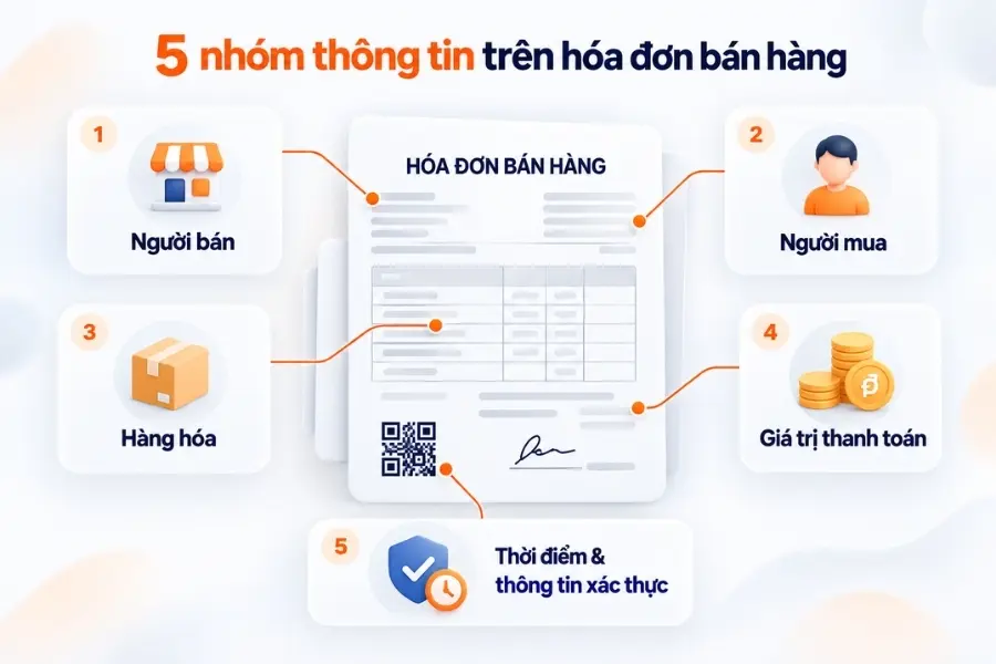 5 nhóm thông tin trên hóa đơn bán hàng